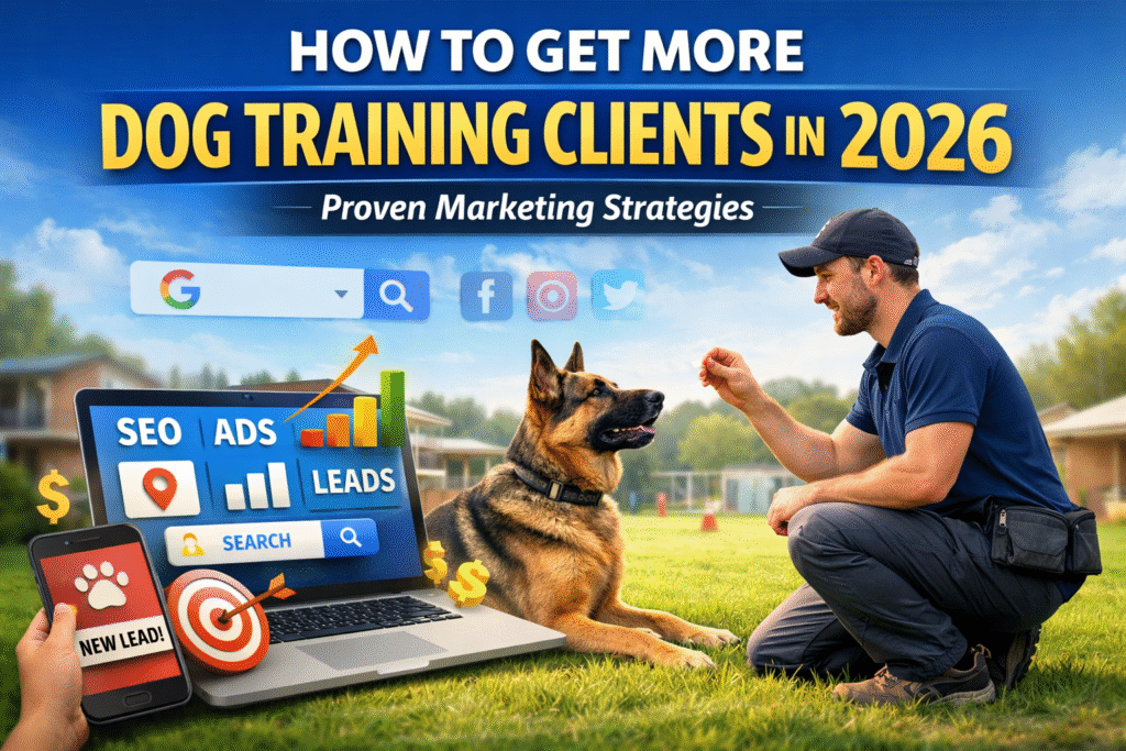 dog trainer generating leads using digital marketing strategies for dog training business
