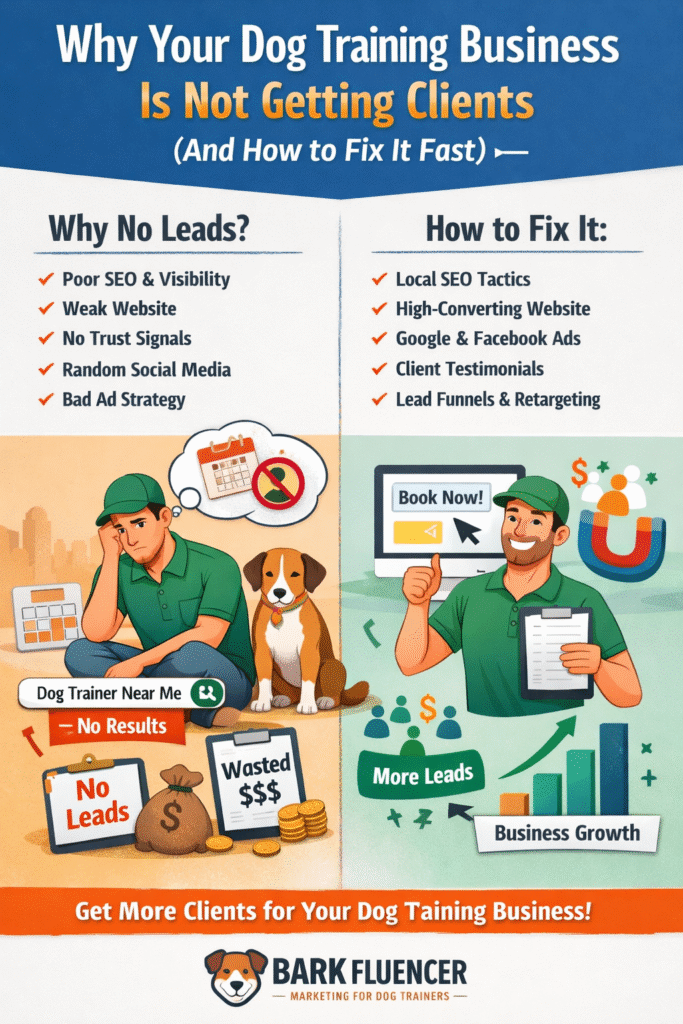 dog training business not getting clients marketing problem