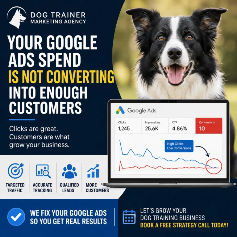 Fix Google ads with dog trainer marketing agency
